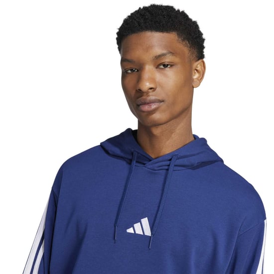 Men's adidas M 3s Ft Hoody in Dark Blue/White - Image 4