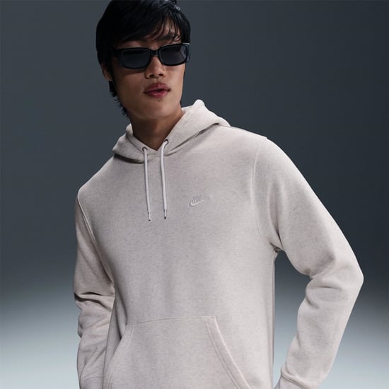 Men's Nike Sportswear Club Fleece Pullover Hoodie in Birch Heather - Image 6
