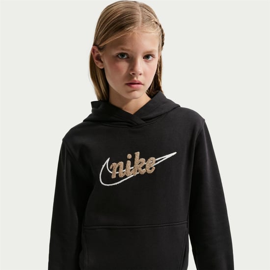 Boys Nike K Nsw Clb Flc H in Black/Sail/Para - Image 4