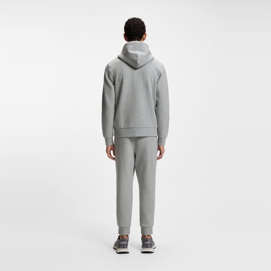 Men's Boss Saggy Full Zip Hoodie with Adjustable Drawstring Hood in Silver - Image 3