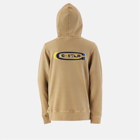 Boys G Star Hooded Neck Long Sleeve Kangaroo Pocket Sweater in Lion - Image 2