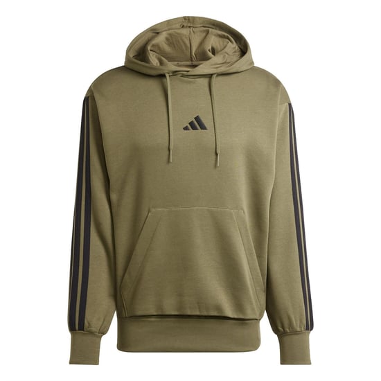 Men's adidas Fleece 3 Stripes Hoodie in Olive Strata - Image 1
