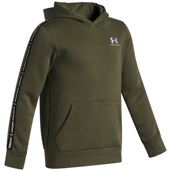 Boys Under Armour B Icon Fleece Hoody Tap in Green - Image 3