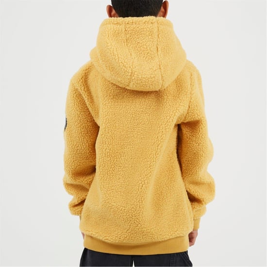 Boys Brave Soul Kangaroo Pocket Hooded Long Sleeve Sweatshirt in Deep Mustard - Image 2