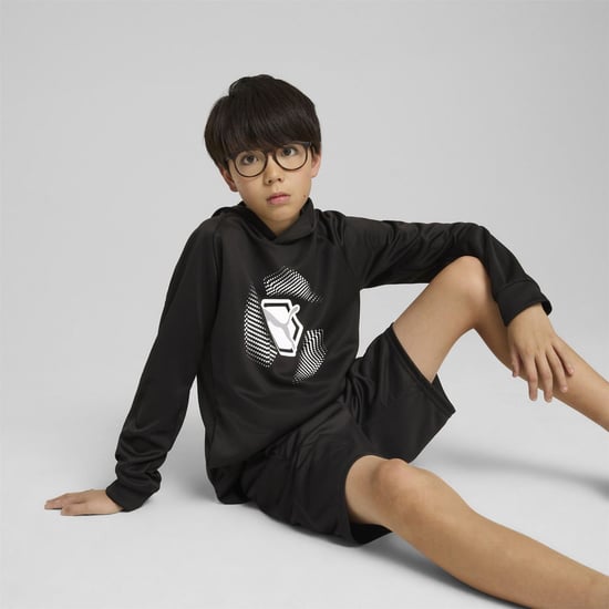 Boys Puma Kids Overhead Hoodie in Puma Black - Image 3