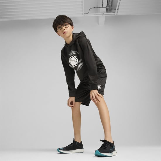 Boys Puma Kids Overhead Hoodie in Puma Black - Image 5
