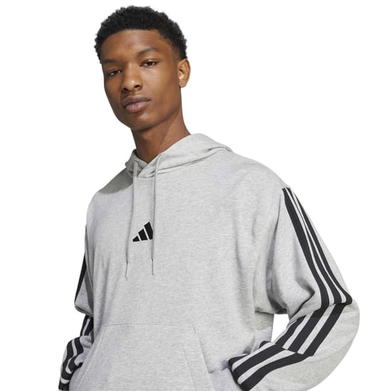 Men's adidas M 3s Ft Hoody in Medium Grey Hea - Image 4