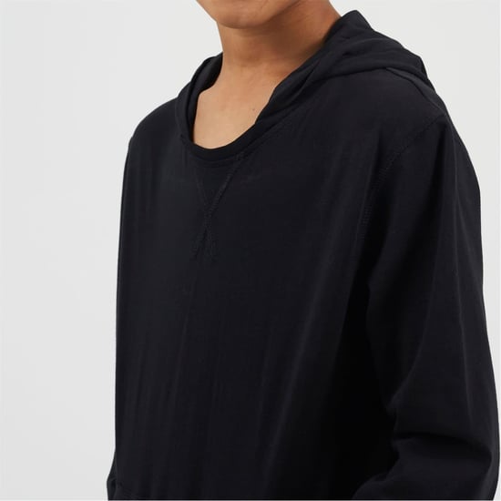 Boys Brave Soul Long Sleeve Hoodie With Set In Sleeve in Jet Black - Image 3