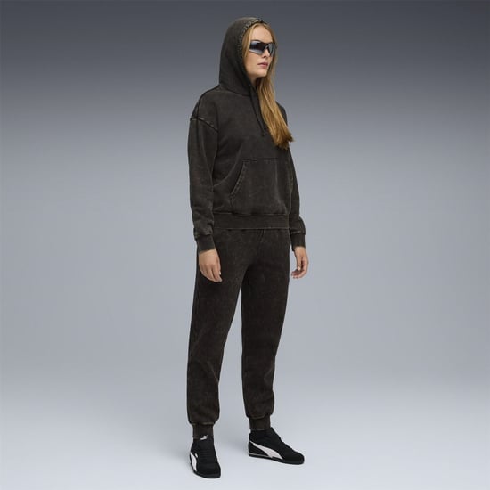 Men's Puma Elevated Relaxed Wash Overhead Hoodie in Black - Image 5