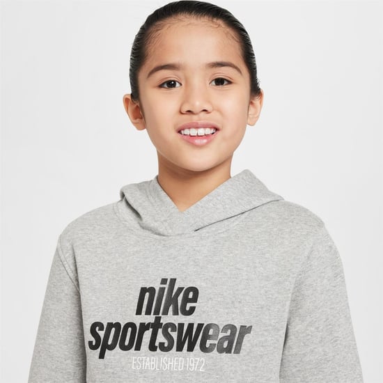 Boys Nike K NSW Clb FLC H in Dk Grey Heather - Image 3