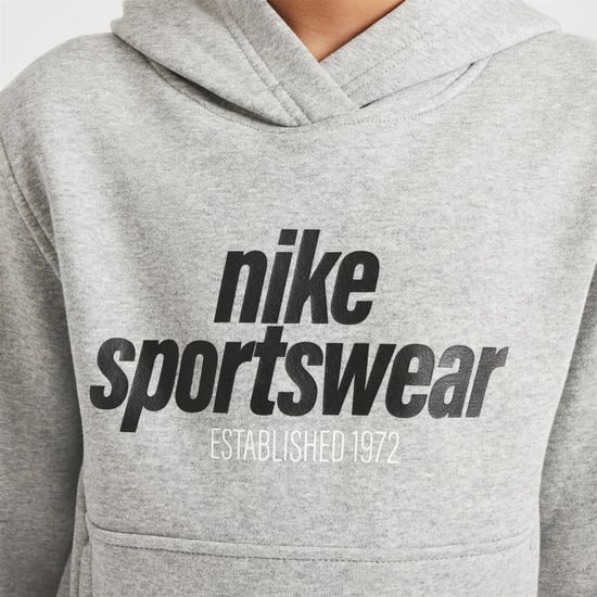Boys Nike K NSW Clb FLC H in Dk Grey Heather - Image 4