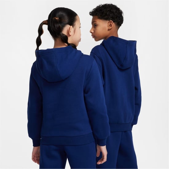 Boys Nike Haaland Hooded Regular Fit Sweatshirt in Navy/Orange - Image 2