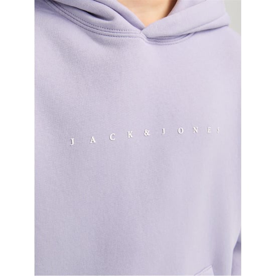Boys Jack and Jones Star Lettering Hooded Neck Sweatshirt in Lavender - Image 4