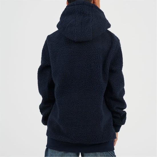 Boys Brave Soul Kangaroo Pocket Hooded Long Sleeve Sweatshirt in Dk Navy - Image 2
