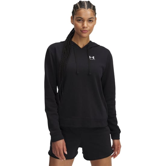 Women's Under Armour Rival Terry Hoody in Black - Image 3