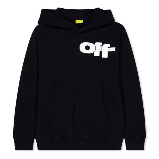 Boys Off White Logo Hooded Sweatshirt Juniors in Blk/Wht 1001 - Image 1