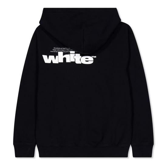Boys Off White Logo Hooded Sweatshirt Juniors in Blk/Wht 1001 - Image 2