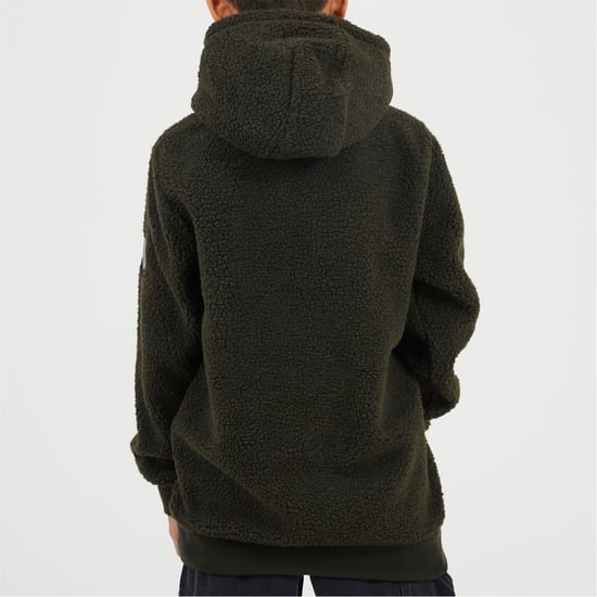 Boys Brave Soul Kangaroo Pocket Hooded Long Sleeve Sweatshirt in Dk Khaki - Image 2