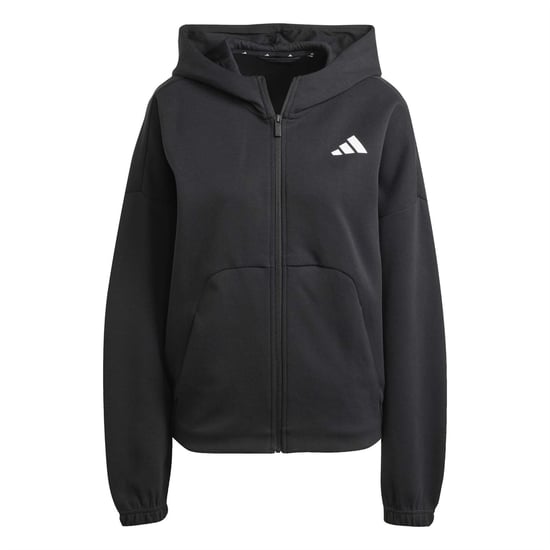 Women's adidas W Fi Sl FulL-Zipullover Hoody in Black - Image 1