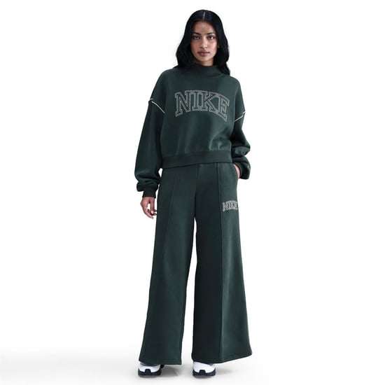 Women's Nike Speed Fleece Solid Patterned Joggers in Seaweed - Image 3