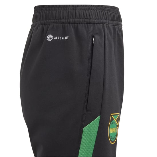 Boys adidas Jamaica Football Federation Tapered Three Stripes Track Pants in Black - Image 3