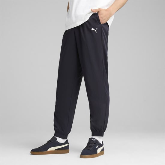 Men's Puma Ess Woven Pants Cl Jogger Mens in Puma Navy - Image 3