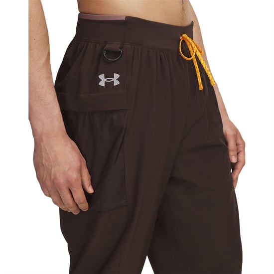 Men's Under Armour TRAIL RUN PANTS in Brown - Image 3