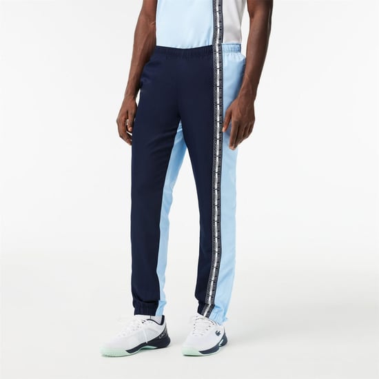 Men's Lacoste Color Block Slim Cut Track Pants in Navy Blue - Image 2