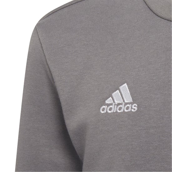 Boys adidas Kids Crew Neck Ribbed Collar Long Sleeve Sweatshirt in Grey Four - Image 3