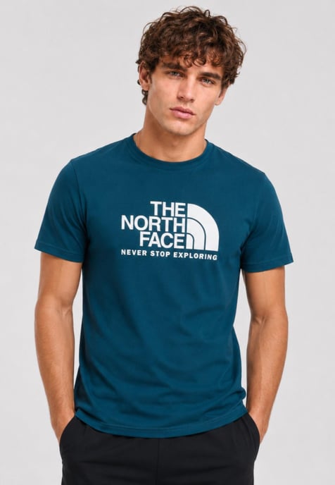 3 Pack The North Face Mens New Peak SS T Shirt in Khaki / Midnight Petrol / Summit Navy - Image 4