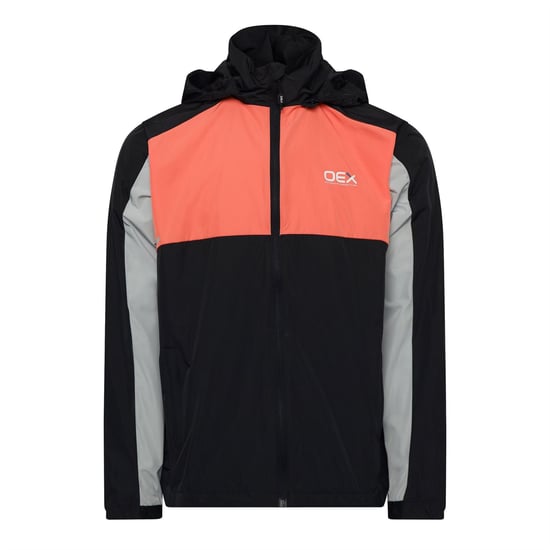 Men's OEX Grampian Windrun in Black/Coral - Image 1