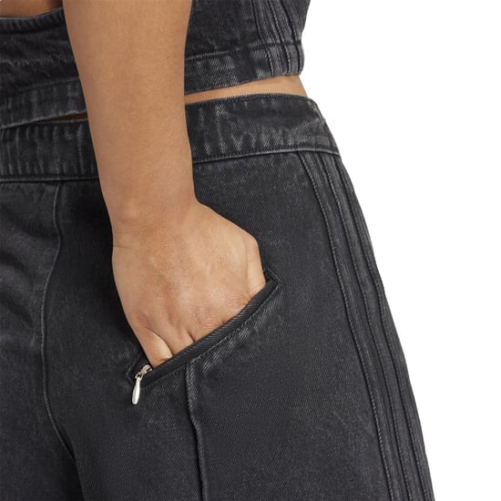 Women's adidas Wide Fit Wide Leg Solid Joggers in Black - Image 5
