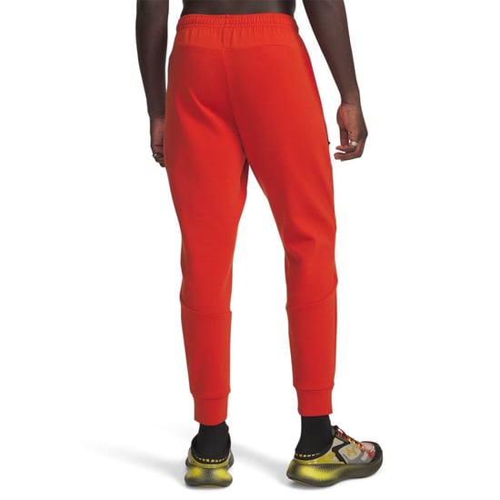 Men's Under Armour Unstoppable Fleece Joggers with Zipped Pocket in Surplus Orange - Image 2