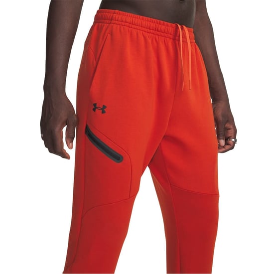 Men's Under Armour Unstoppable Fleece Joggers with Zipped Pocket in Surplus Orange - Image 3