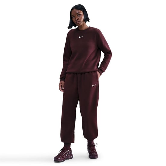 Women's Nike Phoenix Fleece Joggers in Burgundy Crush - Image 3