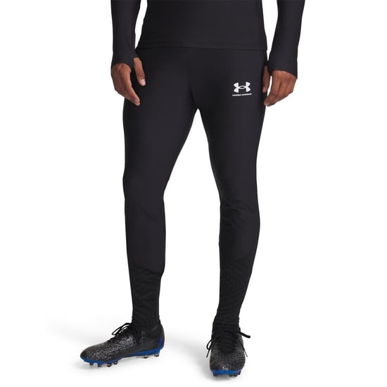 Men's Under Armour Chal Solid Patterned Slim Athletic Pants in Black/White - Image 1