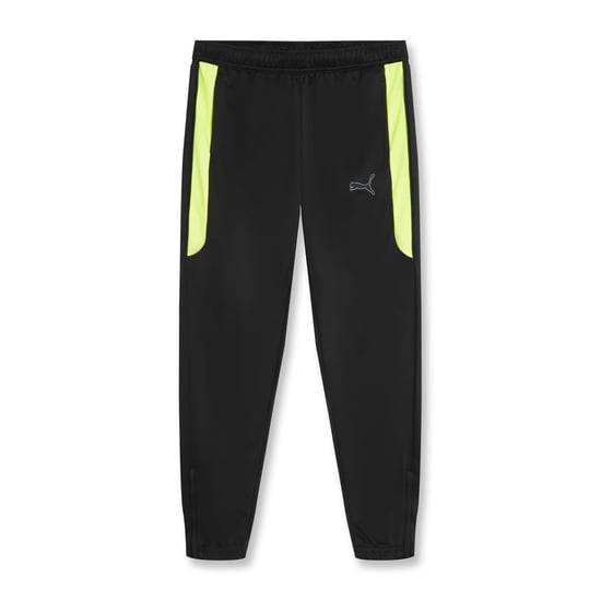 Boys Puma Finesse Performance Training Pants Junior in Black/Yellow - Image 1