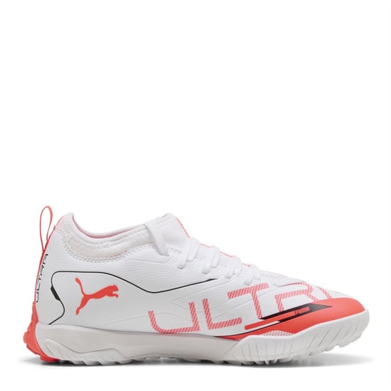 Boys Puma Ultra 5 Match Tt + Mid Jr Astro Turf Football Boots Unisex Kids in White-Bl - Image 4