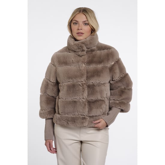 Rino & Pelle jacket with rib cuffs feline.7002611 11100 mocha latte - Image 1
