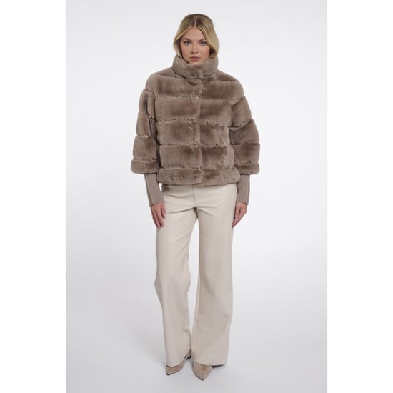 Rino & Pelle jacket with rib cuffs feline.7002611 11100 mocha latte - Image 2