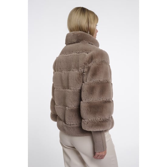 Rino & Pelle jacket with rib cuffs feline.7002611 11100 mocha latte - Image 4