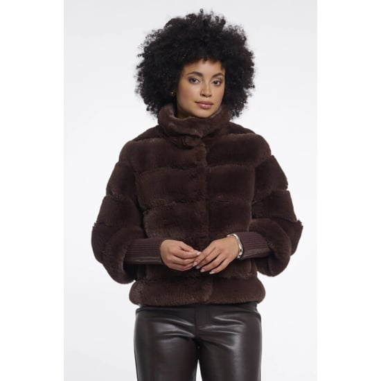 Rino & Pelle Feline.7002611 rino en pelle jacket with rib cuffs coffee roast - Image 1
