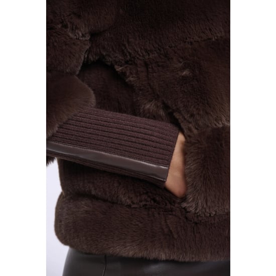 Rino & Pelle Feline.7002611 rino en pelle jacket with rib cuffs coffee roast - Image 2