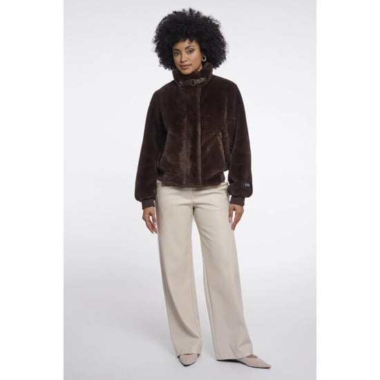 Rino & Pelle Ambra.7002611 rino en pelle short faux fur jacket coffee roast - Image 4
