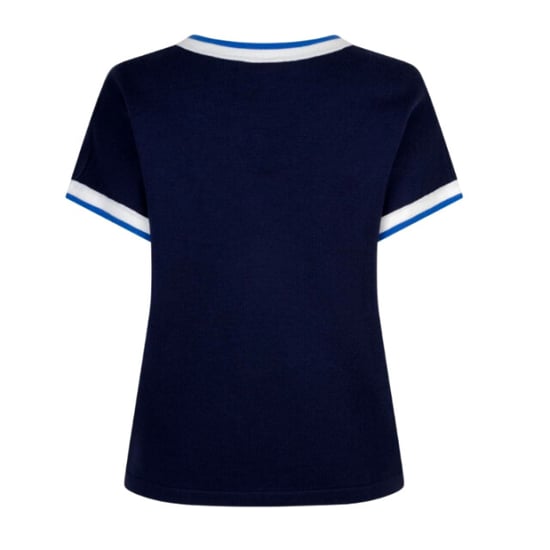 Red Button Jerry v-neck striped rib - Image 2