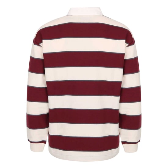 Jack Wills Dames/Dames Streep Poloshirt (Bourgogne/Navy) - Image 2