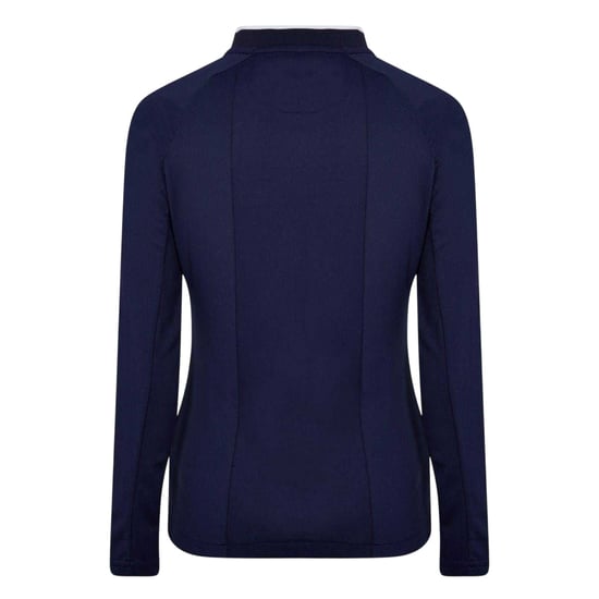 Castore Raglan-poloshirt met lange mouwen voor dames (Marine, Wit) - Image 2