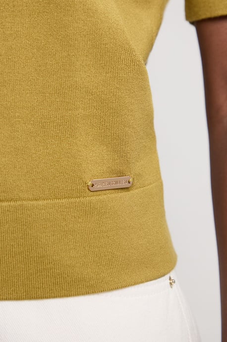 Viscose Blend Knit Crew Neck Short Sleeve Top - Image 2