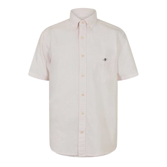 Gant Heren Stripe Button-Down Overhemd met Korte Mouwen (Lichtroze) - Image 1