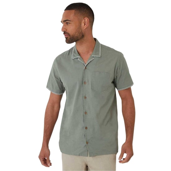 Threadbare Mannen Burnley Korte Mouwen Shirt (Sage) - Image 2